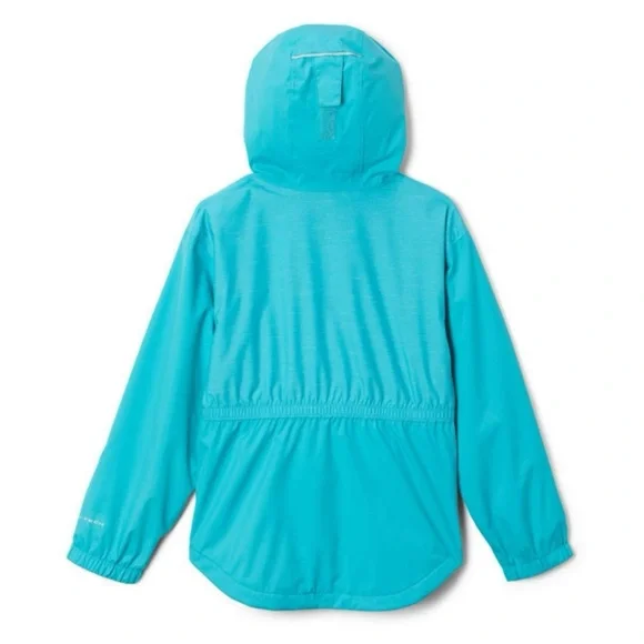 NEW Girls Columbia Fleece-Lined Waterproof Rain Jacket, Aqua - Picture 2 of 3